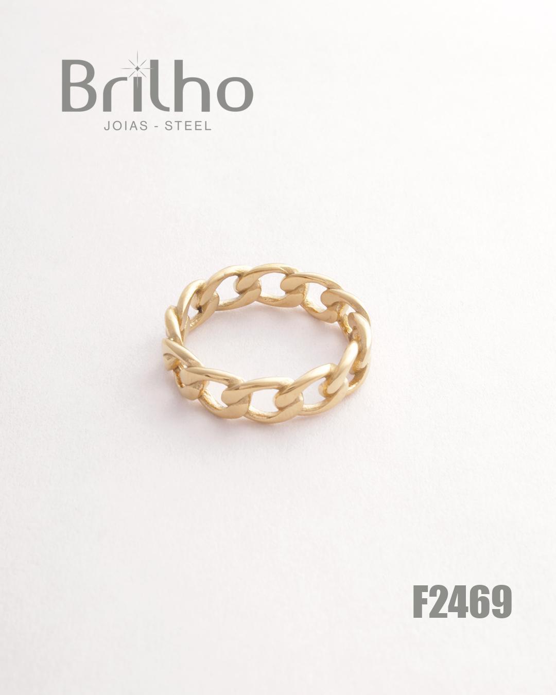 Anillo Dorado en escalera Brilho Steel